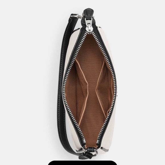 Coach Nolita 19 Shoulder/clutch/wristlet bag silver/chalk black. NWT - Picture 3 of 7